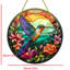 Vibrant acrylique Colibri Suncatcher fenêtre suspendus cadeau Art mural intérieur / extérieur