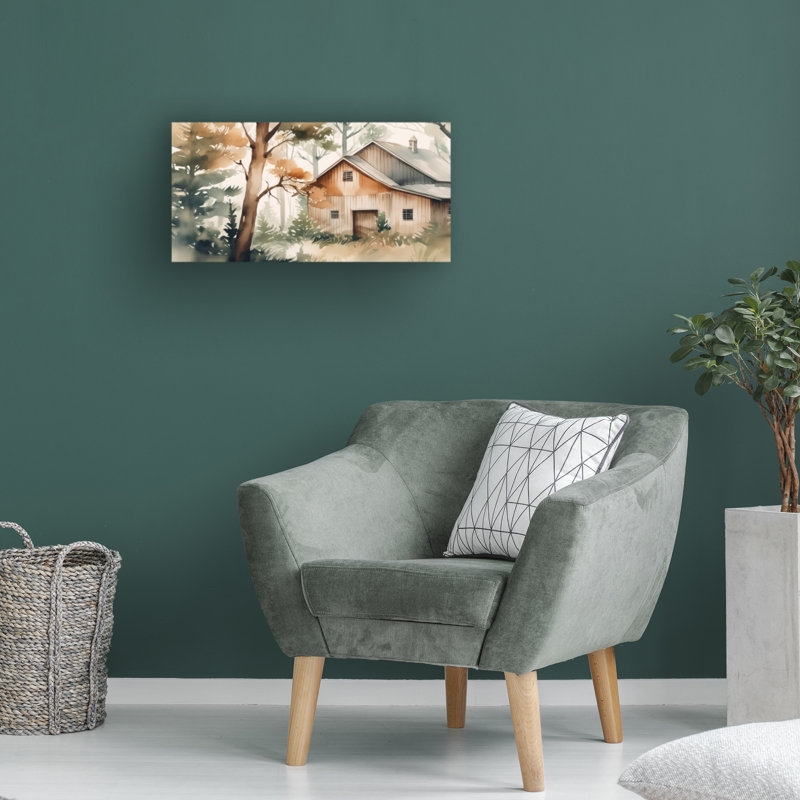 Art sur toile bolologique, Pastoral Rustic Barn, H 10 po x l 19 po