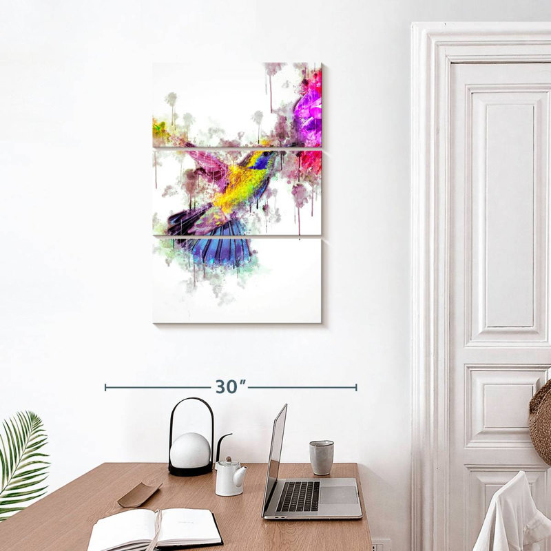 Brampt Colored Hummingbird, 32" H x 20" W