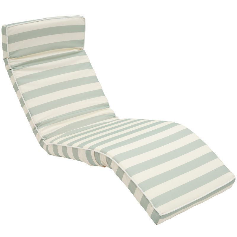 La chaise longue: rayures sauge de mer, Vert sauge