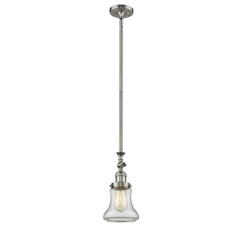 Luminaire suspendu en forme de cloche à 1 lumière Edda, Transparent, Or satiné