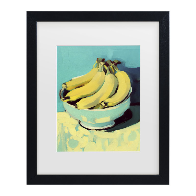 «Treechild Bananas Matted Art encadré», H 13 po x l 16 po, Noir, noir, noir, noir