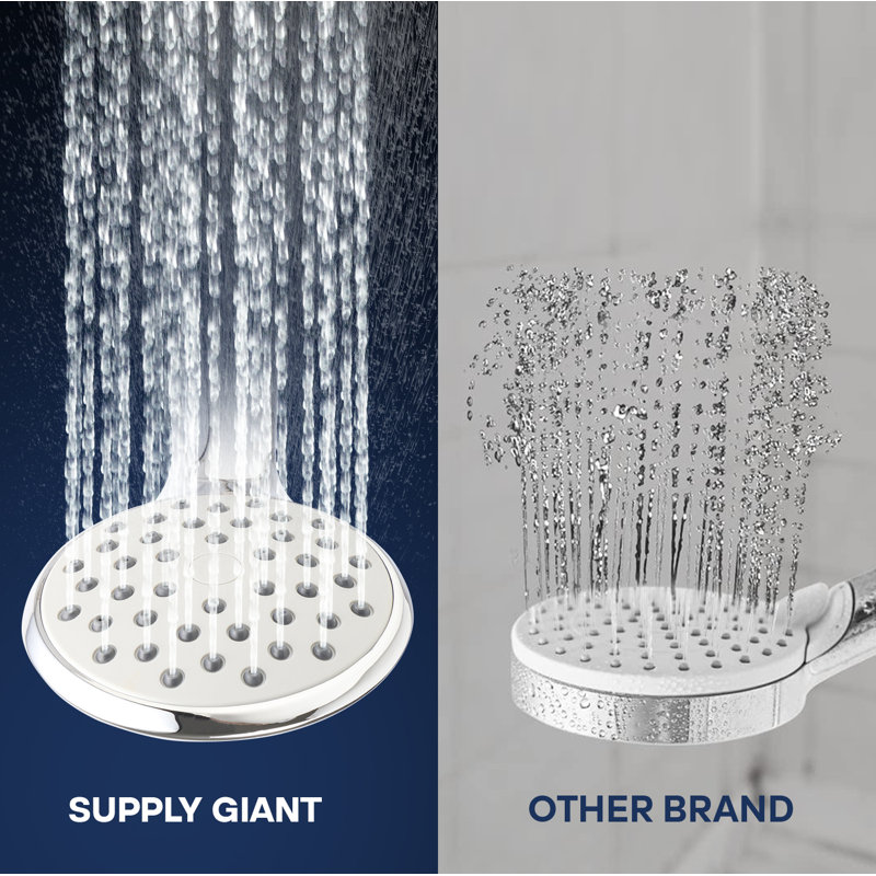 Single Function Massage Shower Head, Handheld Showerhead Easy To Clean Chrome, Chrome