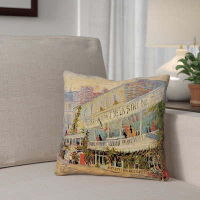 Vincent Van Gogh Restaurant de la Sirene Cotton Pillow Cover