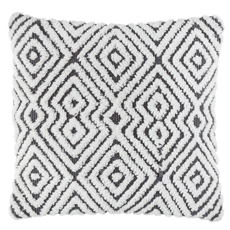 Global Tufted Geo 50x50 cm Cushion, Black/White