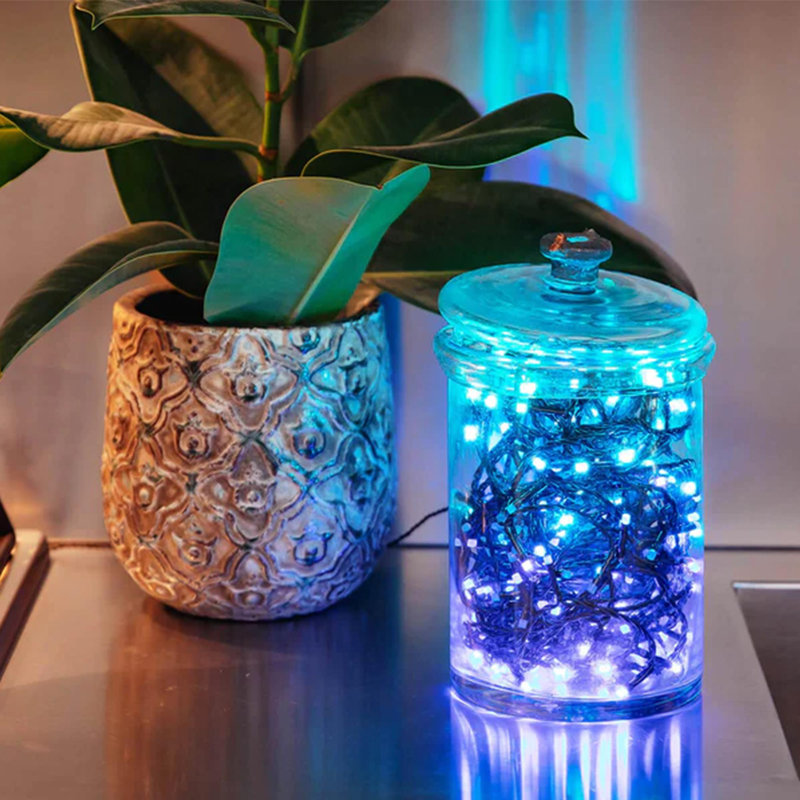 Twinkly Strings 250 Rgb Leds, In- And Outdoor Led Light String, Smart Multicolor Led Lights, Compatible With Homekit, Alexa And Google Home, Gaming, Ip44, App Control, Black Wire, 65.6ft