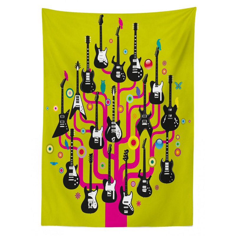Music Dining Room Kitchen Tablecloth, 70" L x 52" W