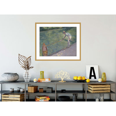 «A Man Docking His Skiff» par Gustave Caillebotte - Reproduction giclée encadrée