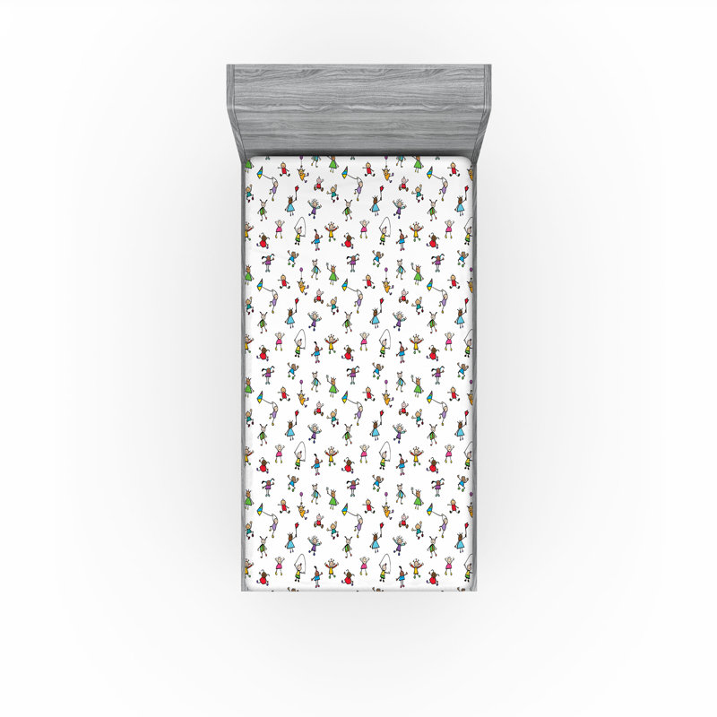 Multicolore Ambesonne, Drap-housse de taille simple