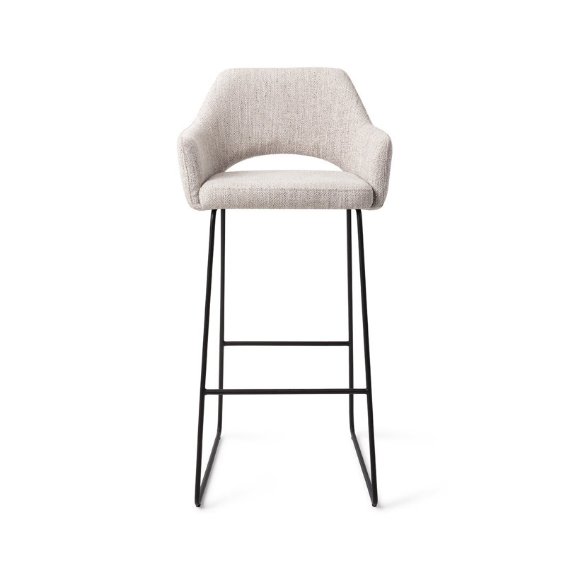 Nithsdale Upholstered Bar Stool, Light Grey, 75cm