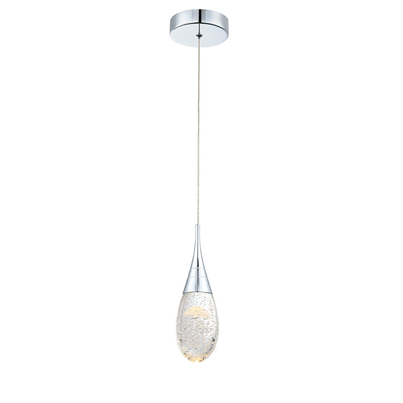 Lykeisha 1 - Light LED Single Pendant, Chrome Jellyfish