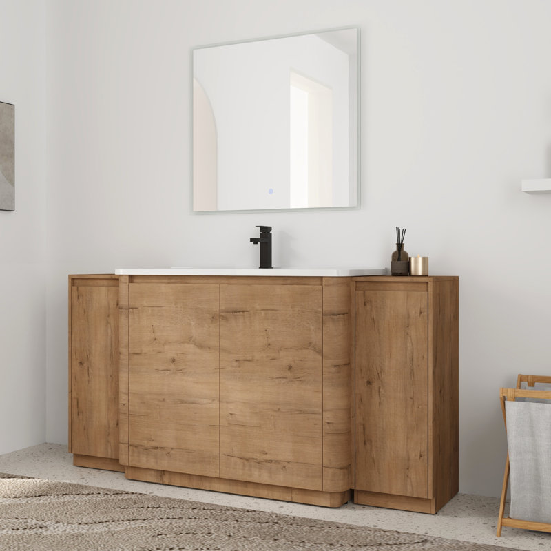 Meuble-lavabo simple 64 po avec plateau en céramique 64 po, 64''