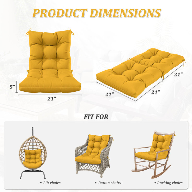 Outdoor/Indoor Seat / Back Cushion, Yellow