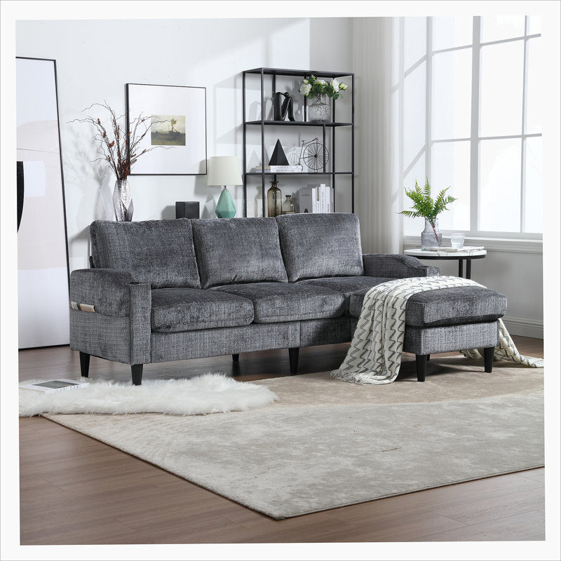 Canapé de rangement / Canapé modulaire, Polyester gris