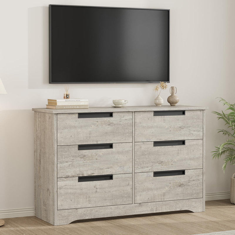 118.9 cm W Chest of 6 Drawers, Grey
