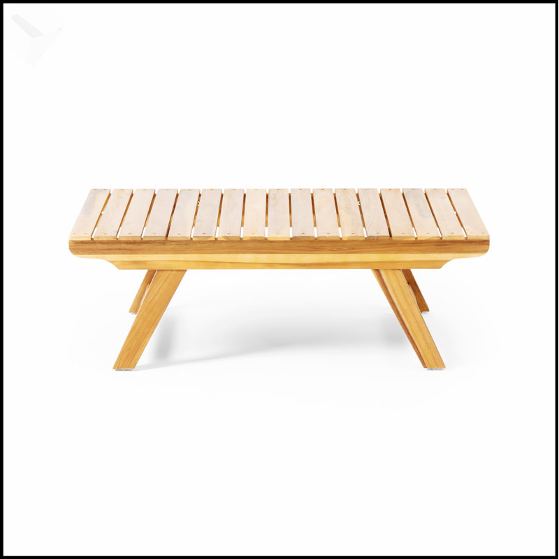 Table basse d'extérieur en bois d'acacia Sedona, durable et élégante avec un design à lattes ouvertes pour le patio ou la terrasse