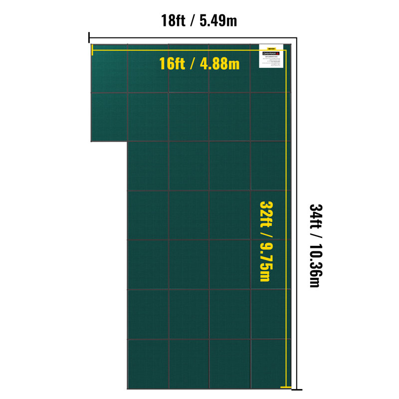 Pool Safety Covers, 0.5" H x 408" W x 216" D