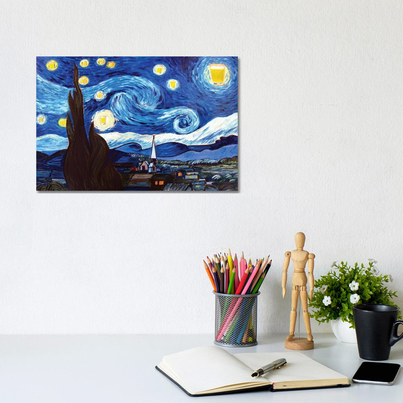 Starry Pint by Scott Clendaniel - Wrapped Canvas Painting, 20.32 cm H x 30.48 cm W