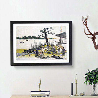Sculptors in Imadogawa by Katsushika Hokusai - Picture Frame Painting Print