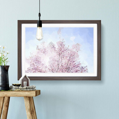 Pink Japanese Cherry Tree in Spring in Abstract - Framed Print