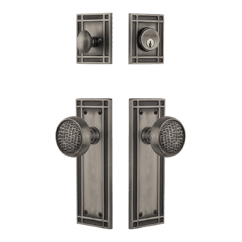 Nostalgic Warehouse Mission Entry Set with Craftsman Knob, Antique Pewter, 2.75