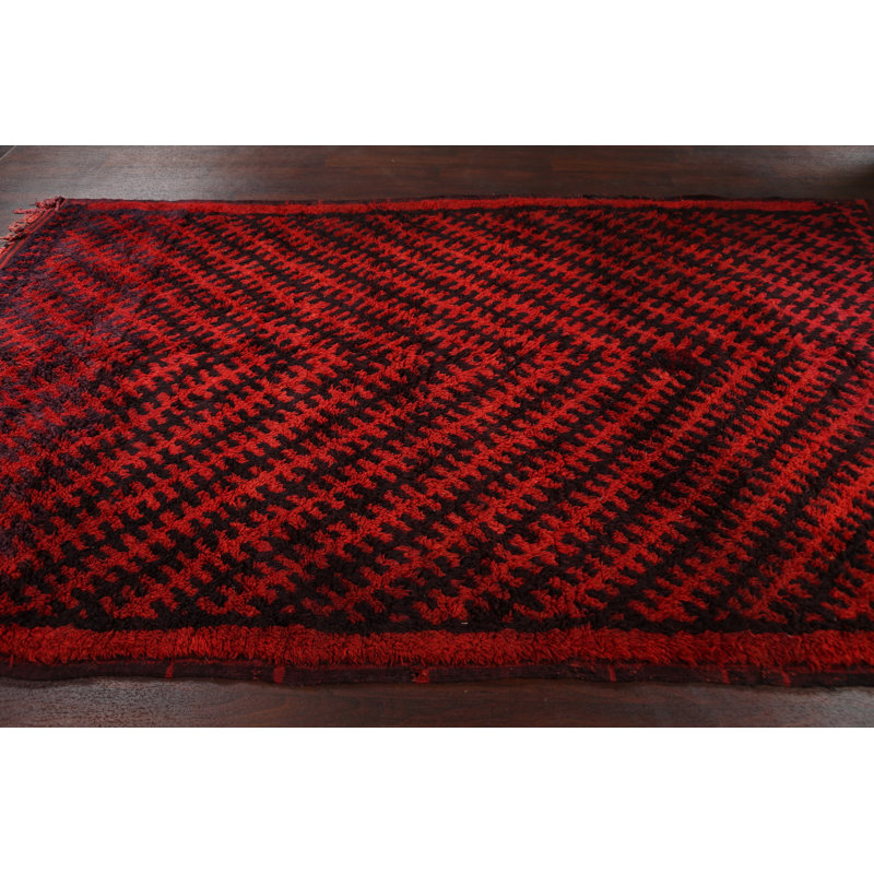 One-of-a-Kind 6'9" x 11'1" Rectangle Wool Area Rug in Red