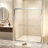 Tempered Glass With Explosion Proof Film, Aluminum Frame Material Double Sliding Opening Shower Door  - "1/4 (6 Mm), Stainless Steel Handle-124402398