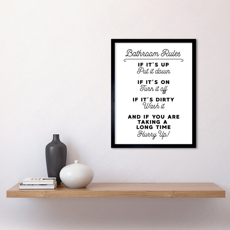 Toilet Humour Sign - Single Picture Frame Print