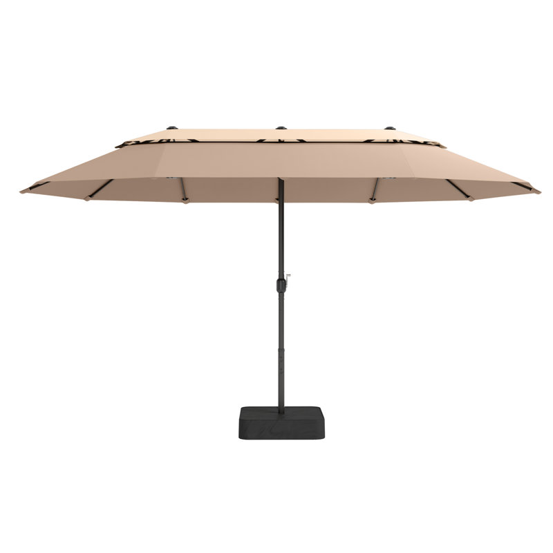 Rectangular Market Parasol, Dark Beige, 274.3cm W x 457.2cm D