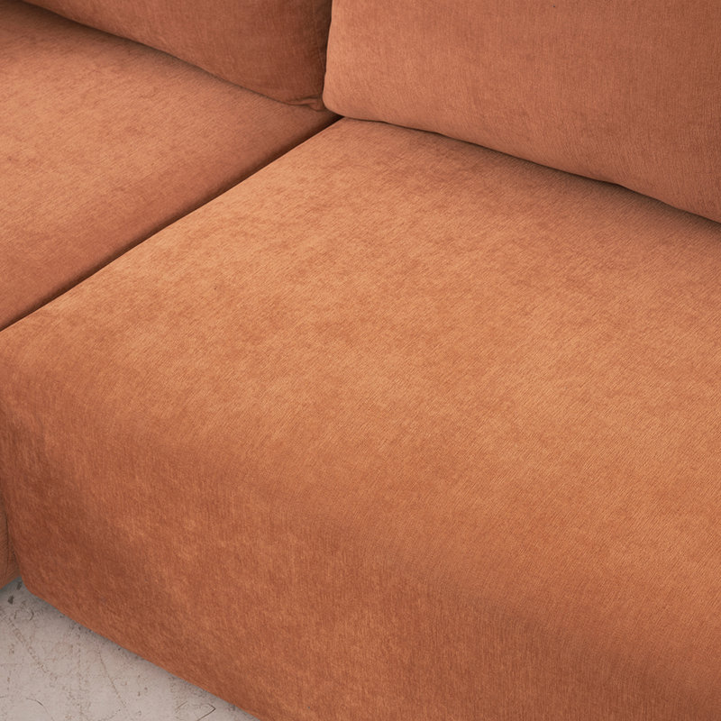 Canapé modulaire 2 pièces, Chenille orange