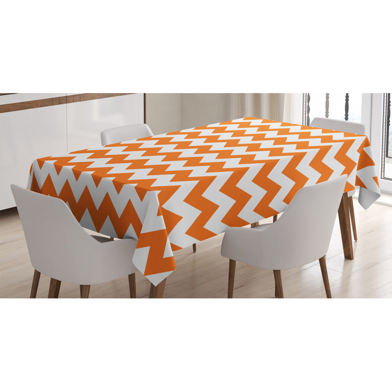 Chevron Tablecloth, 84" x 60", Orange