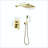 10-Inch Wall Mounted Rain Shower System with Handheld, Brushed Gold-125774891