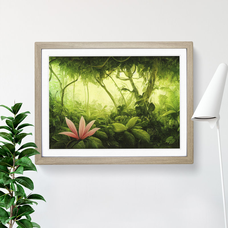 Jungle Plants Vol.1 - Framed Print, 34cm H x 46cm W x 2cm D, Oak