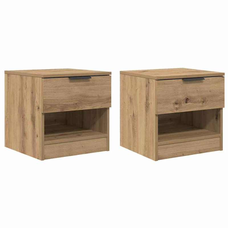 40cm W Manufactured Wood Bedside Table, Artisan Oak