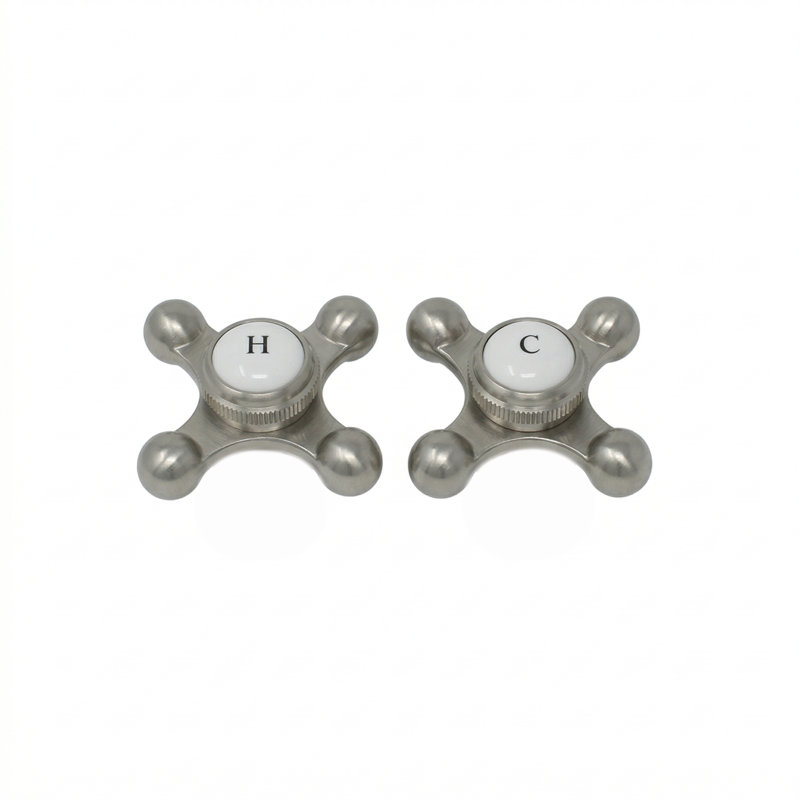 Strom Living P0220 Cross Point Temperature Handles with Button, Chrome