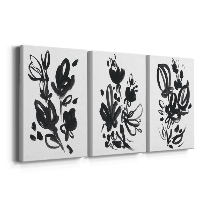 Cameo Bloom I - Toile tendue avec châssis sur mesure - 3 pièces, H 12 po x l 24 po