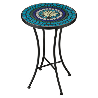 Mosaic Metal and Ceramic Plant Stand