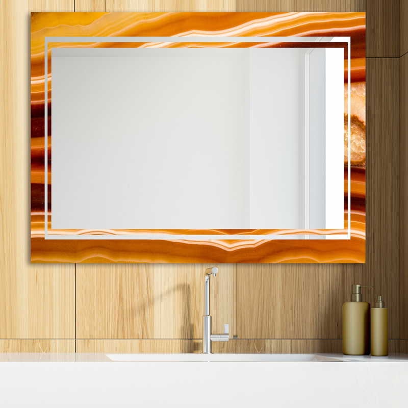 Miroir de salle de bain Glam, H 32 po x l 24 po, Géode marbrée