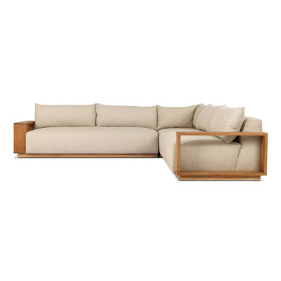 123.5'' Wide L-Shaped Patio Sectional with Cushions