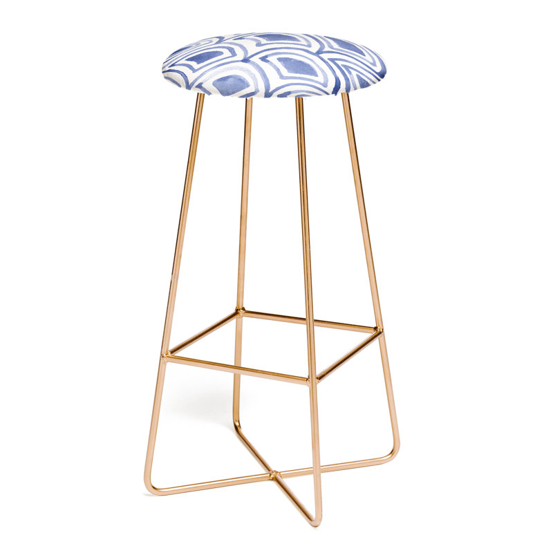 Upholstered Counter Stool with Metal Frame