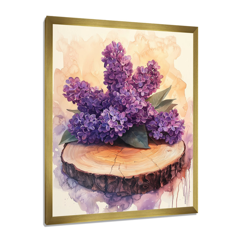 Sidney - Floral Wall Art, H 44 po x l 34 po, Reproduction encadrée d'une seule photo, Doré