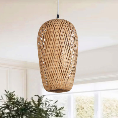 Luminaire suspendu 14 pi x 8 po en bambou 1 lumière