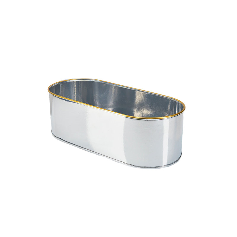 Jardinière ovale en acier Ebern Designs