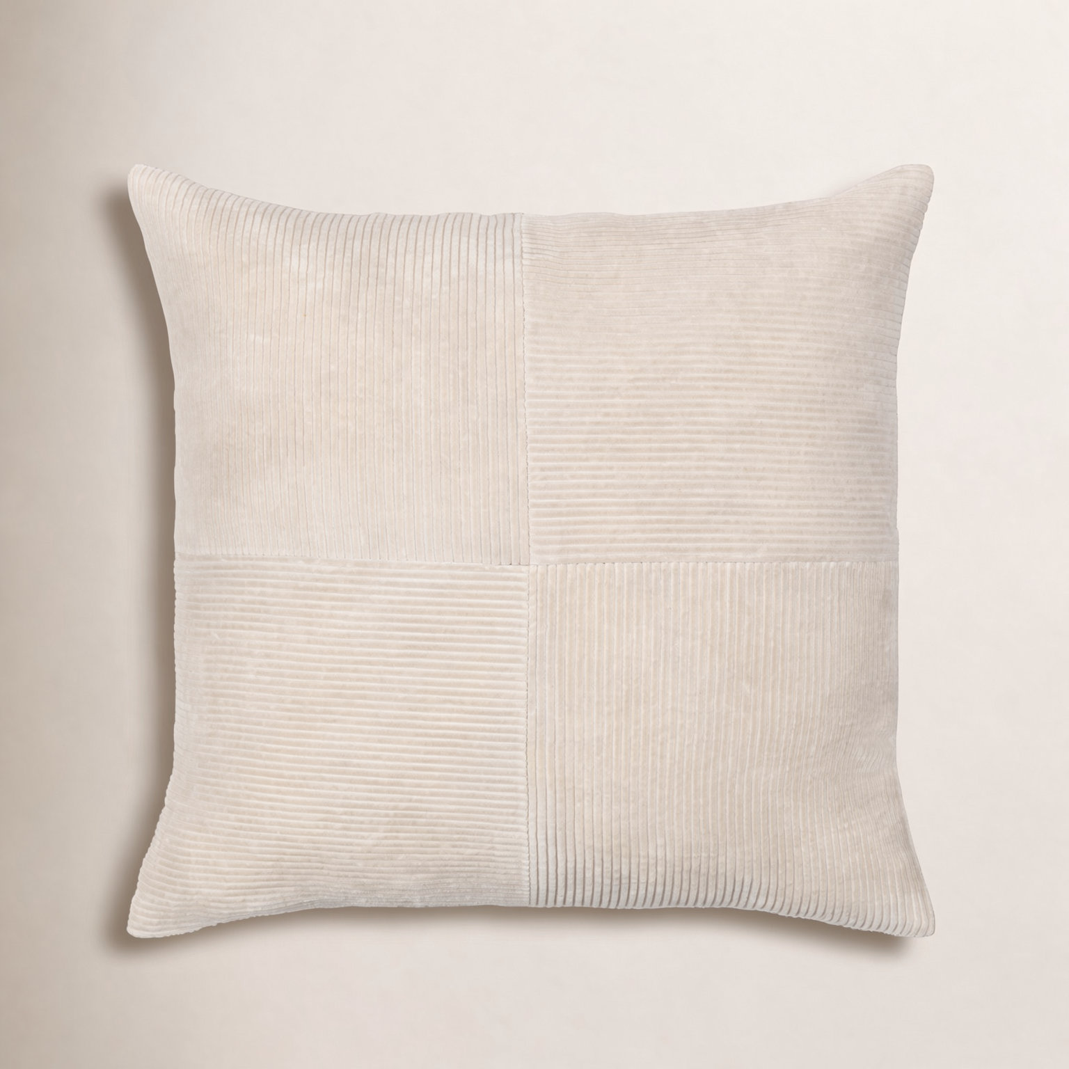 Selma Cotton Throw Pillow, Light Beige, 20" x 20"