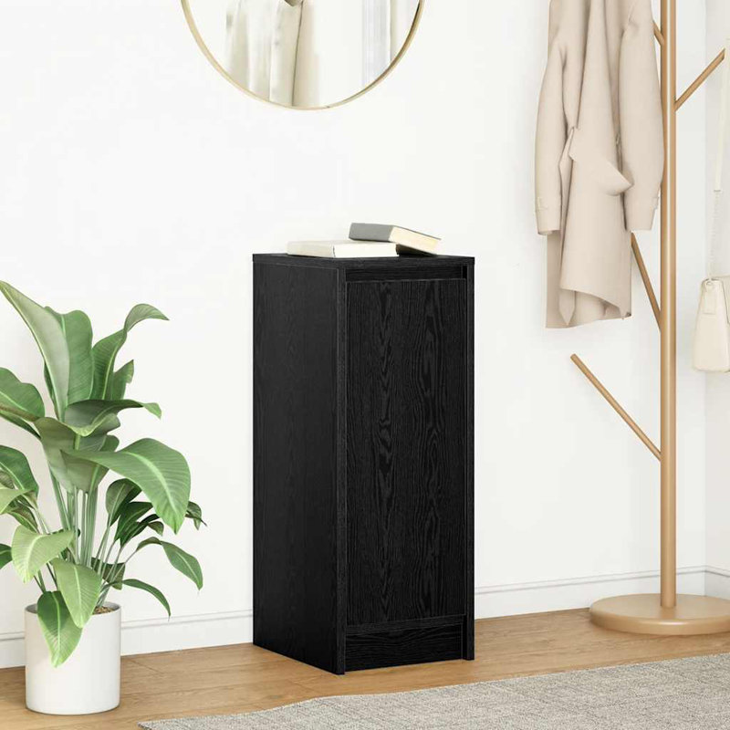 Sideboard 29.5X34x76 Cm Engineered Wood, Black Oak