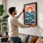 Sun Over Waves Coastal - Framed Print-354338729-354338730