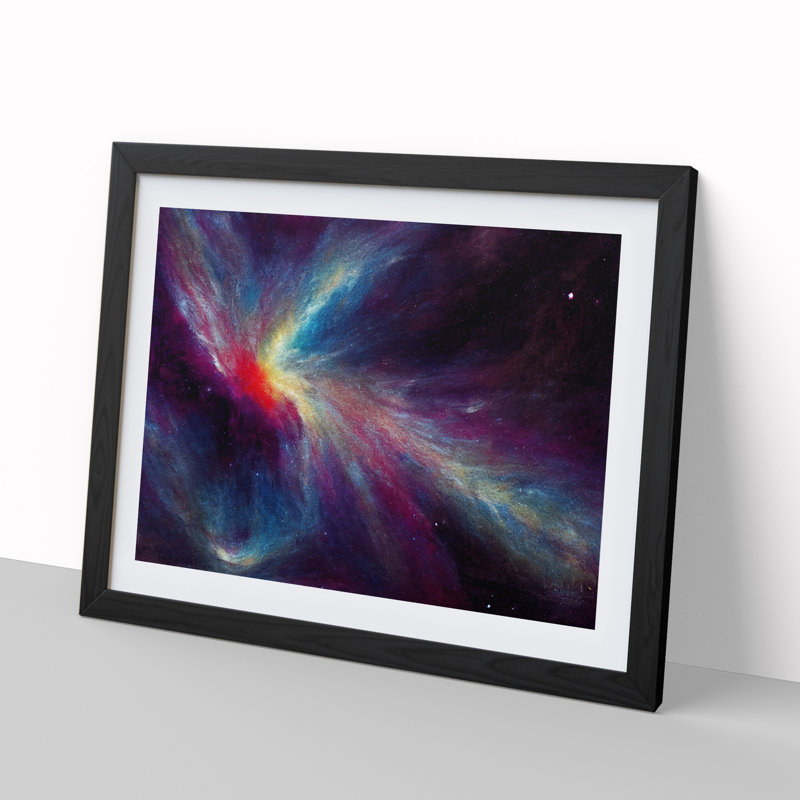 Neon Galaxy Vol.4 - Single Picture Frame Print, 46cm H x 64cm W, Black