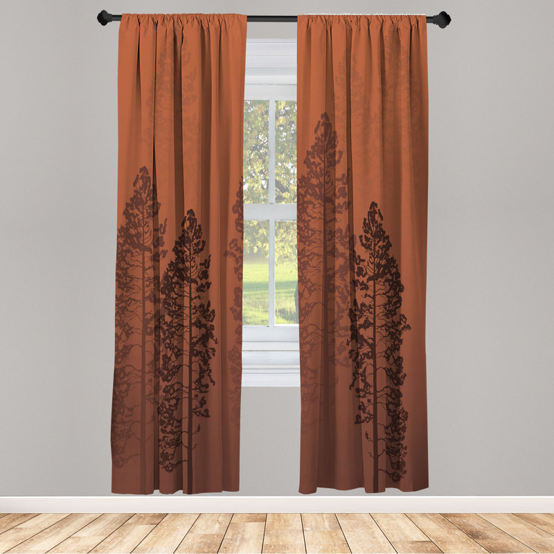 Paire de rideaux 28 po Ebern Designs, L 28 po x L 84 po, Cannelle cacao
