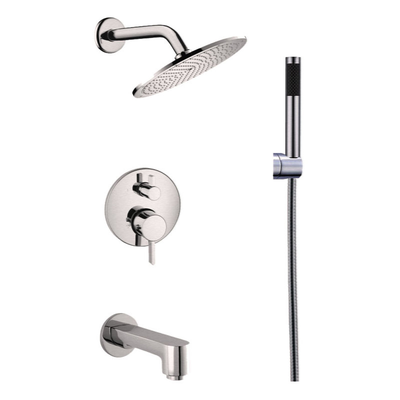 Splash Tub & Shower Faucet with Rough in-Valve, Brushed Nickel