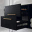 Meuble-lavabo mural moderne 39,4 po avec lavabo ovale en céramique, armoire en bois massif multicouches et tiroirs à fermeture en douceur pour la vie urbaine